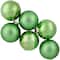 6ct. 3" Shiny & Matte Green Glass Ball Ornaments